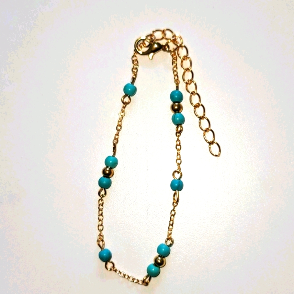Vintage Gold & Turquoise Anklet/Bracelet